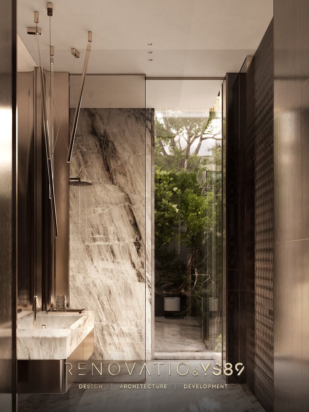 Ultra luxurious bathroom design.