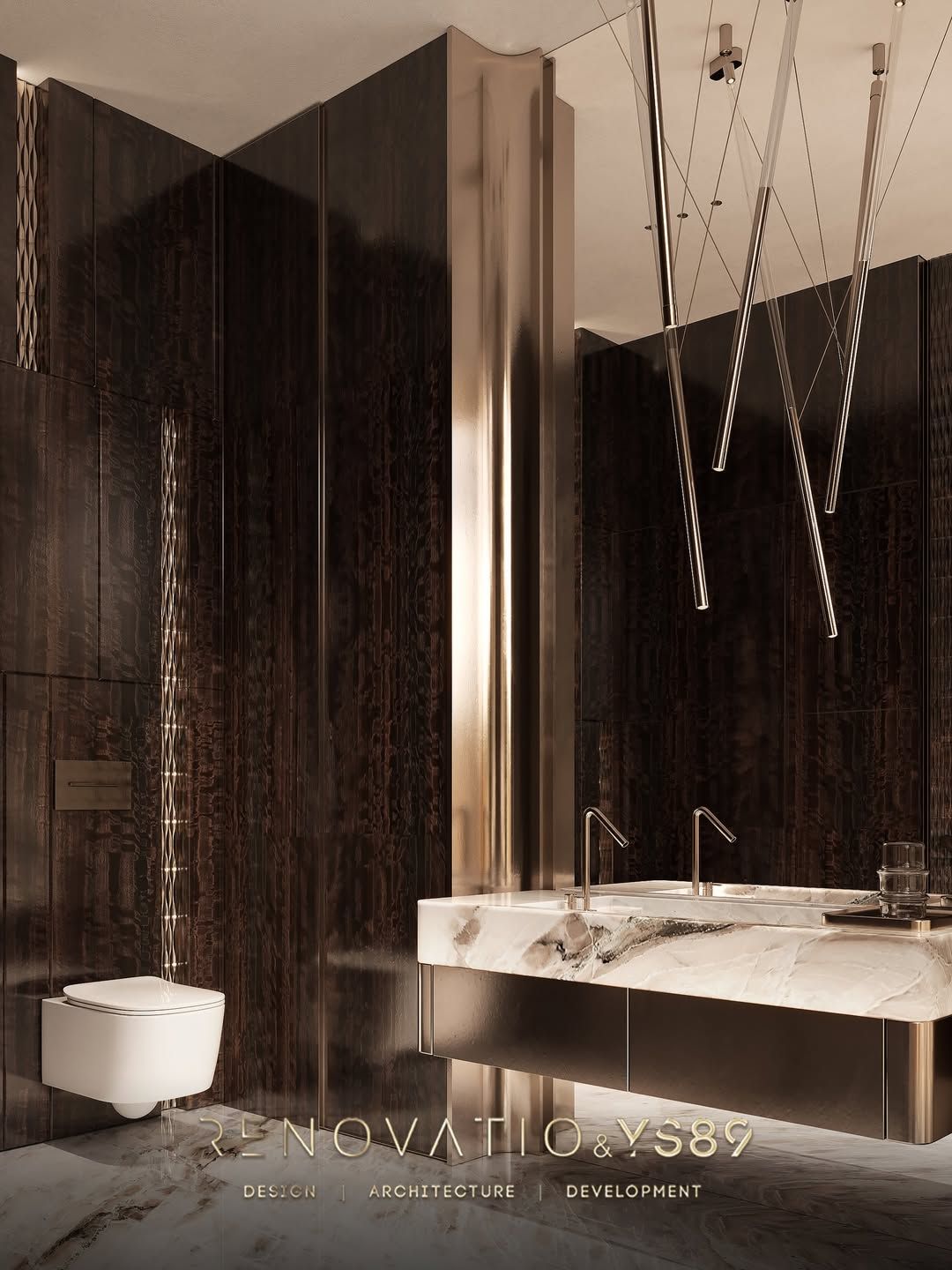 Ultra luxurious bathroom design.