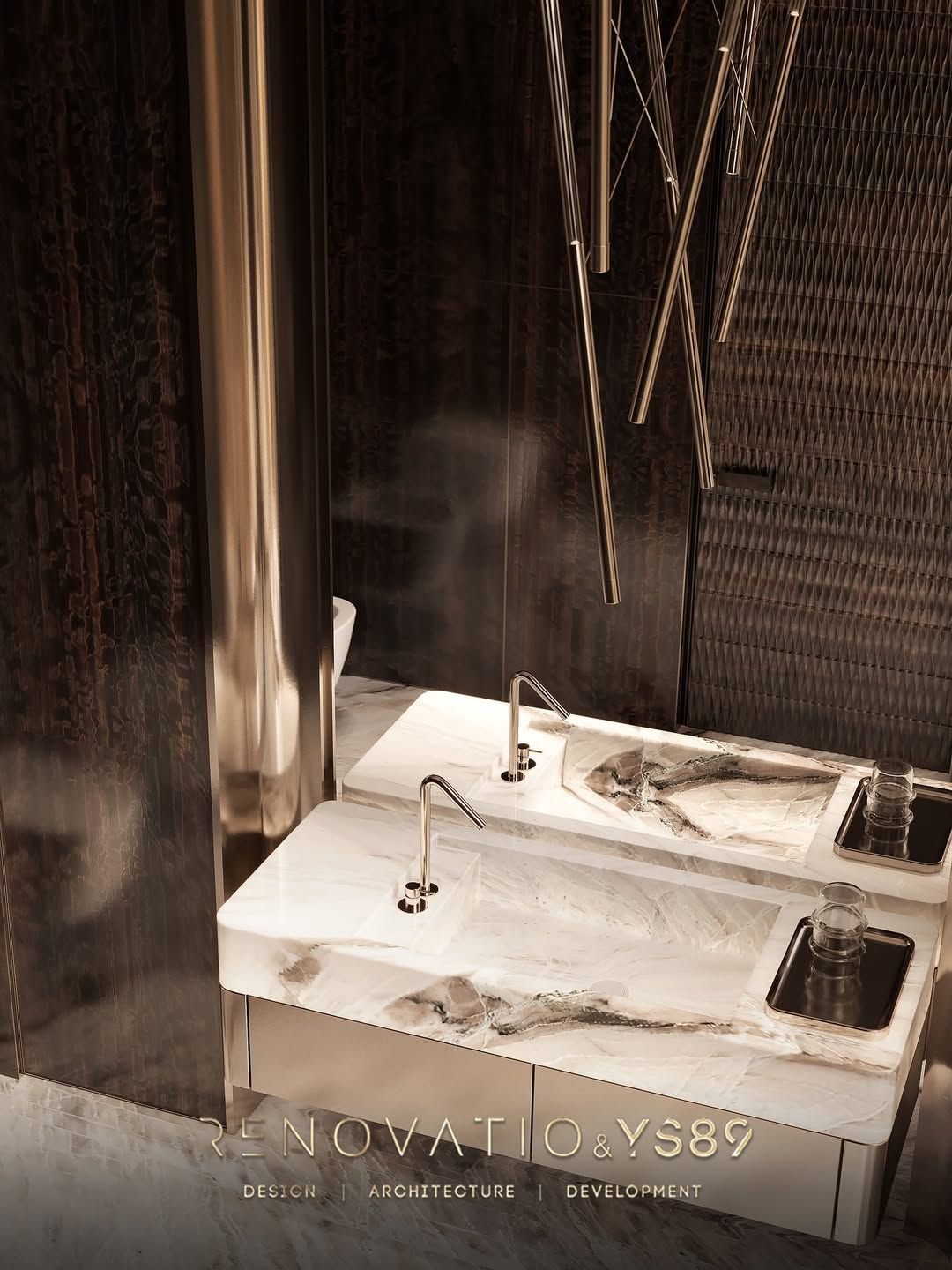 Ultra luxurious bathroom design.