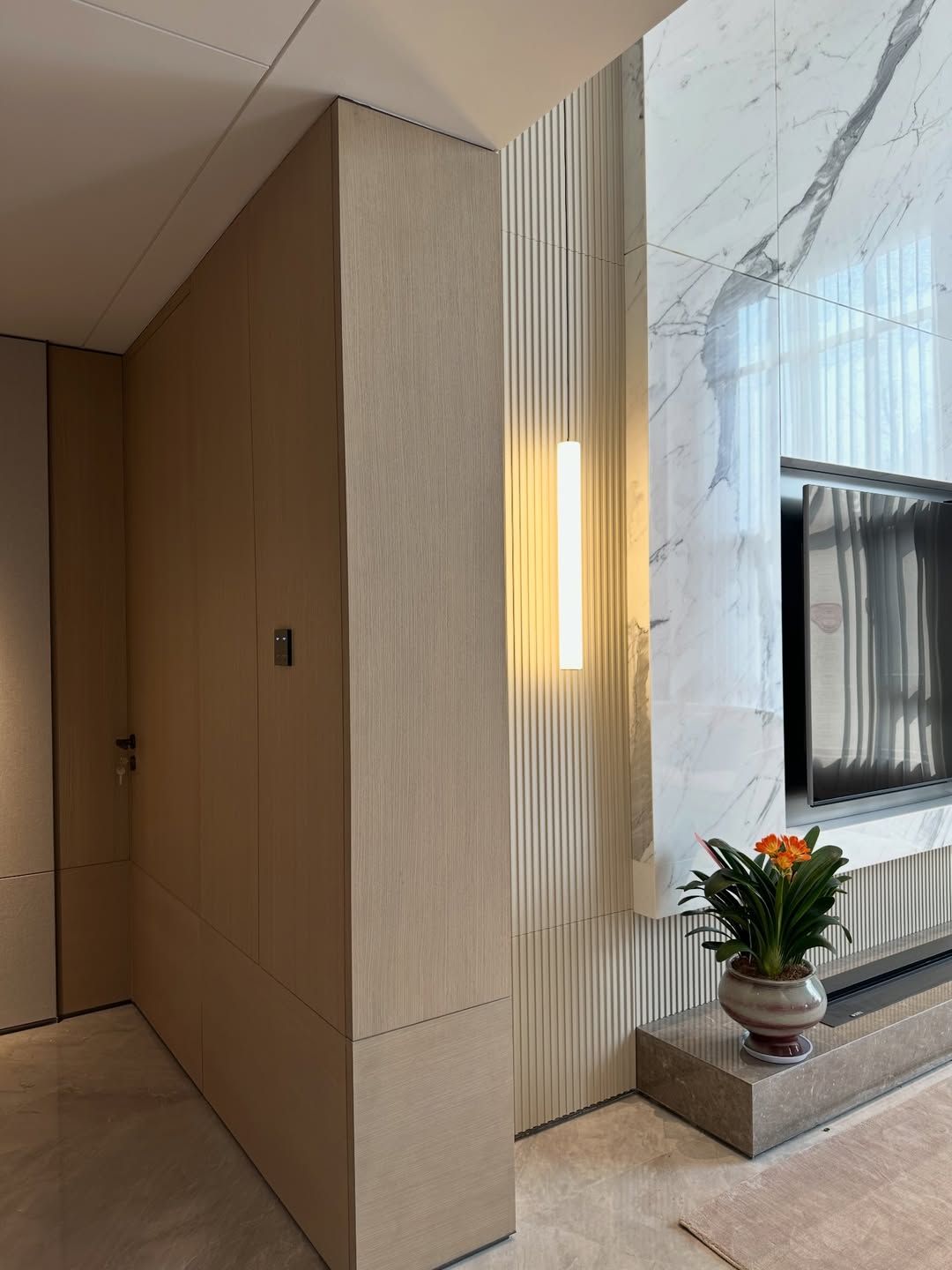 White oak Italian semi-transparent whole house customization.