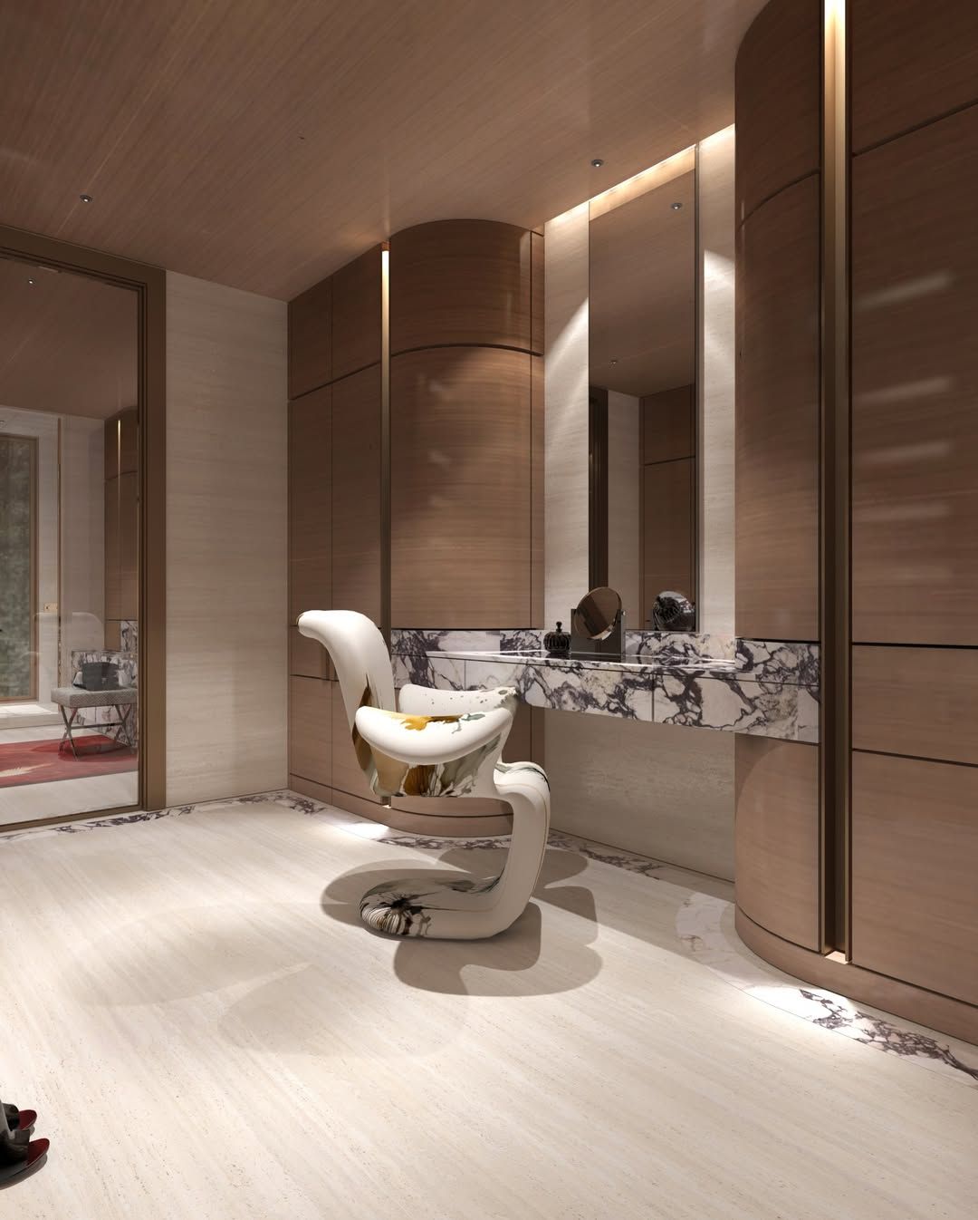 Luxurious bespoke vanity table design.