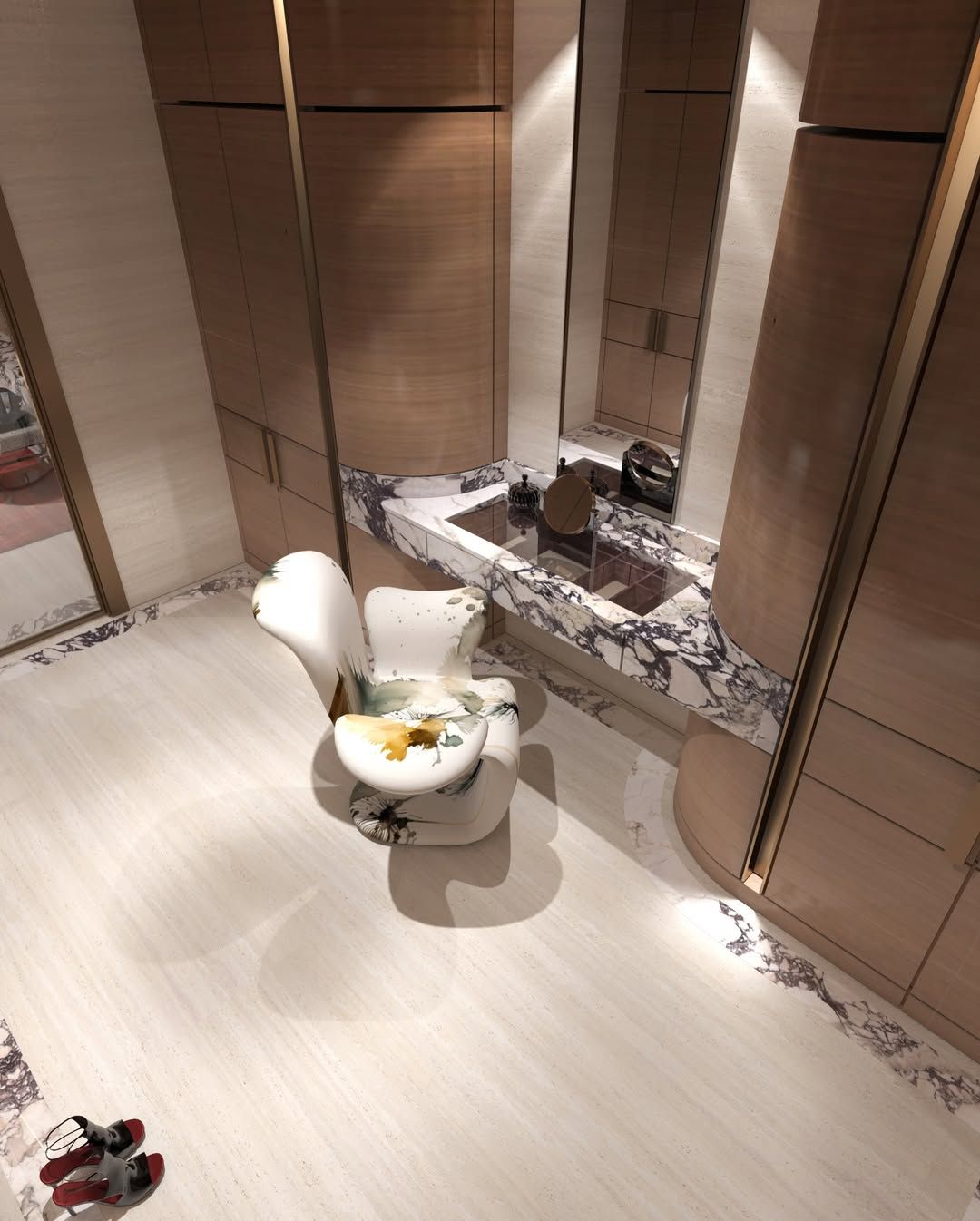 Luxurious bespoke vanity table design.