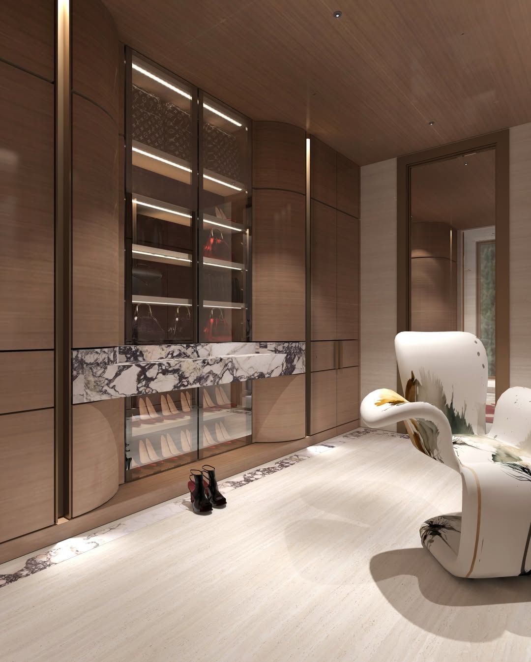 Luxurious bespoke vanity table design.