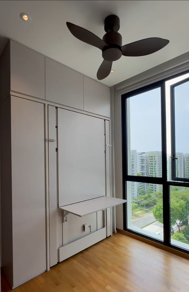 Space-Saving Murphy Bed with Foldable Desk