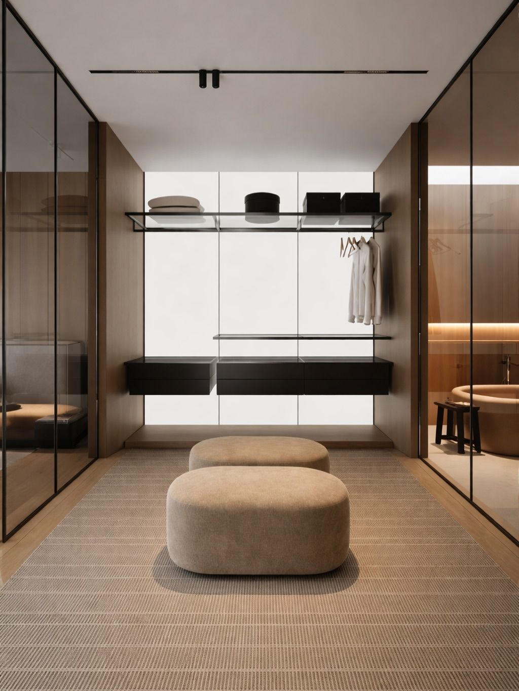 Luxurious walk in wardrobe design