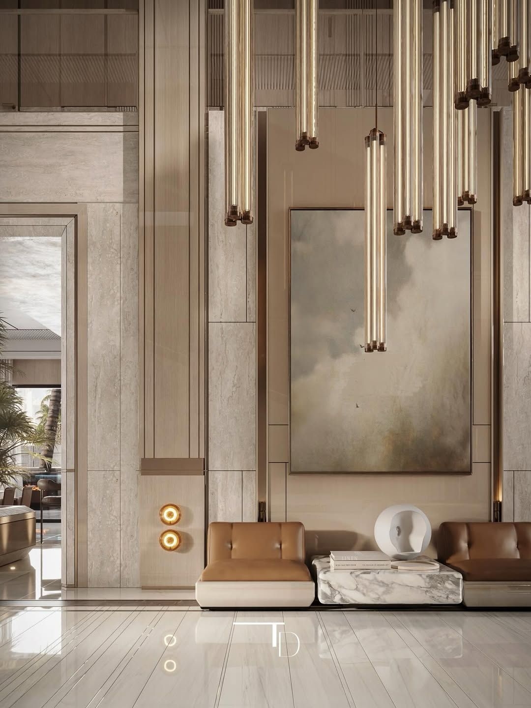 Luxury staircase and hallway design