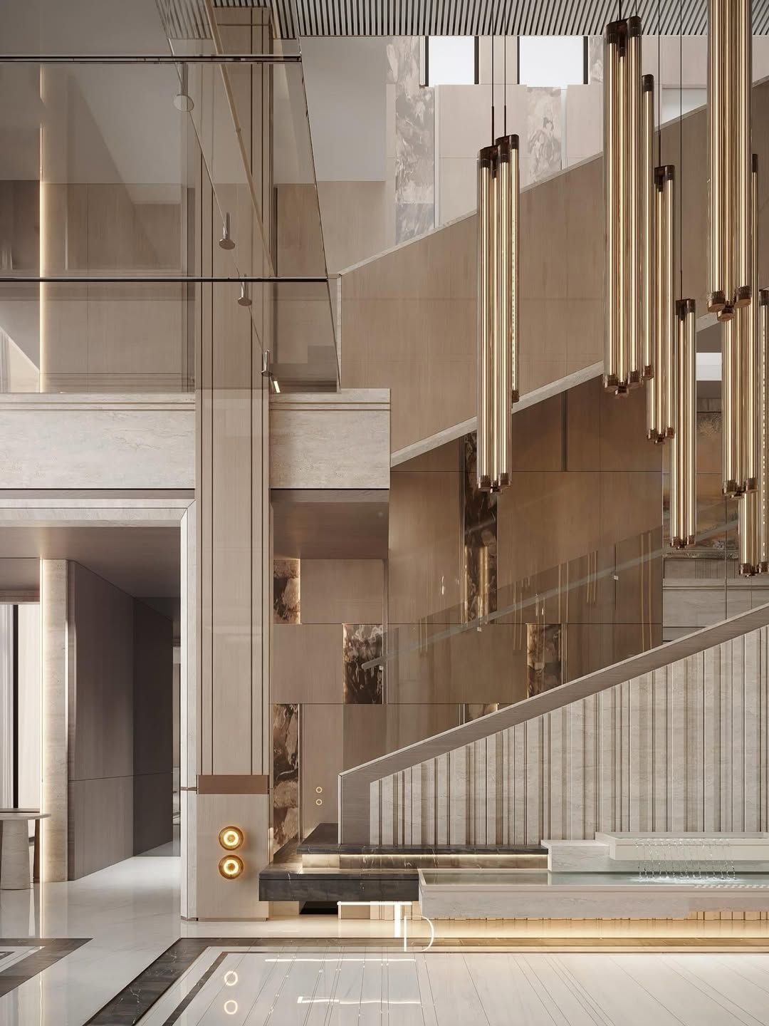 Luxury staircase and hallway design