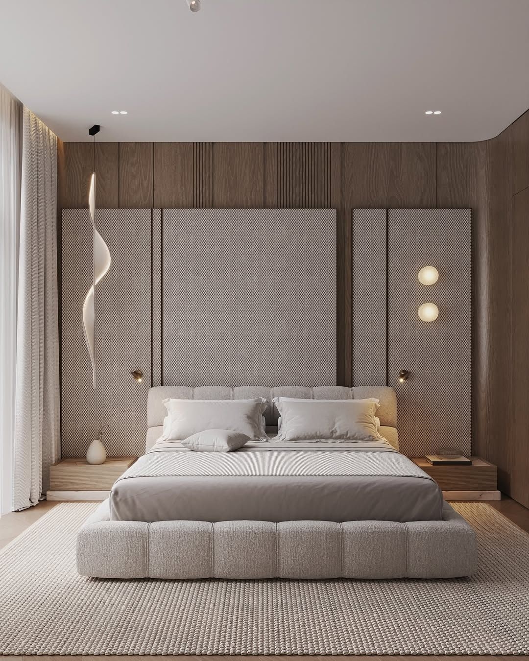 Cozy and modern bedroom interior design.