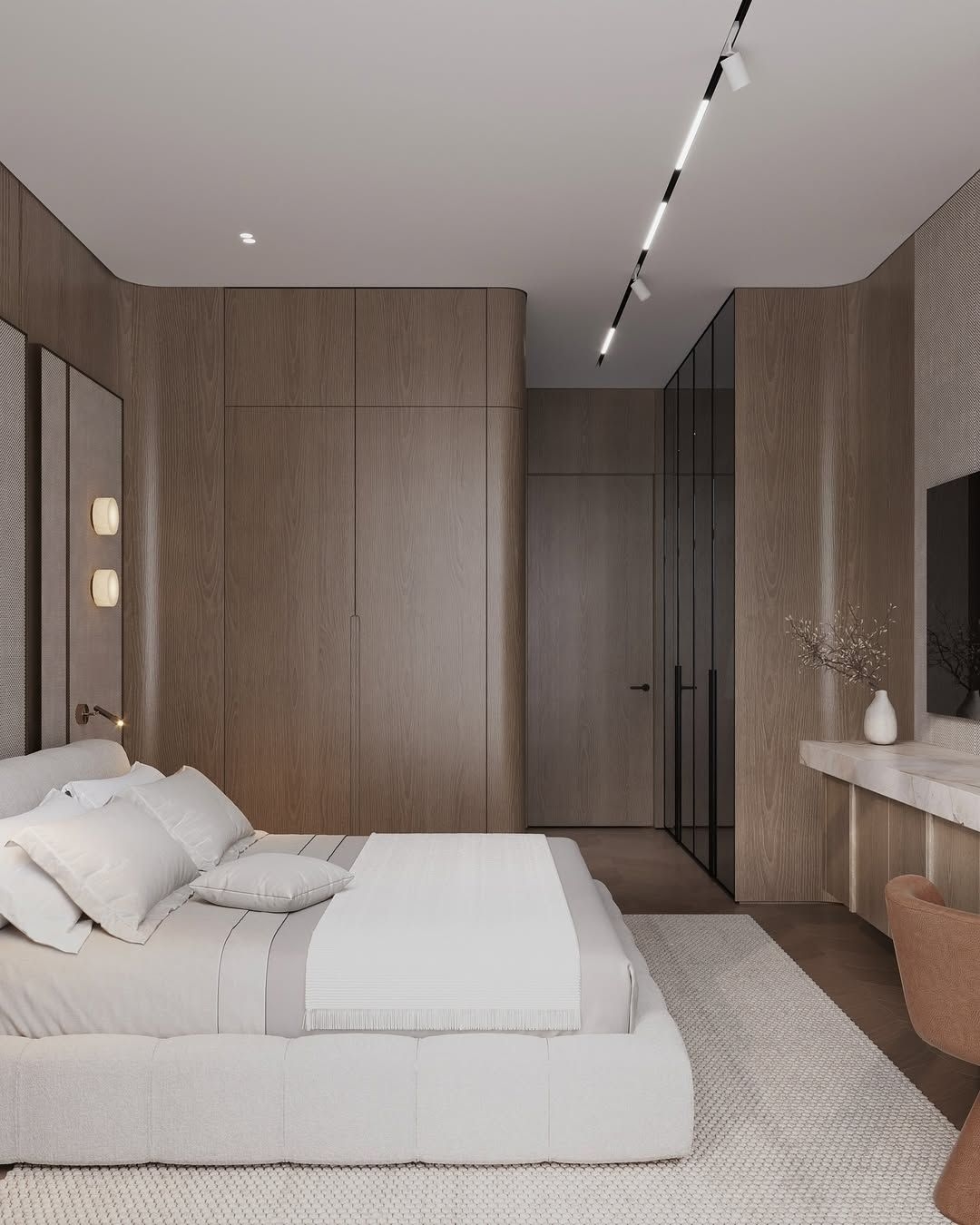 Cozy and modern bedroom interior design.