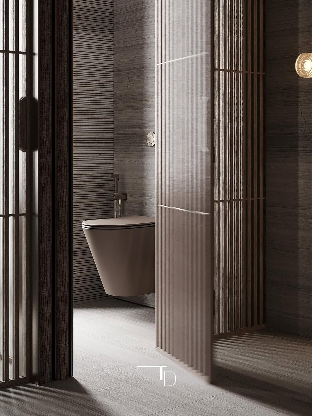 Luxurious and cozy bathroom interior design.