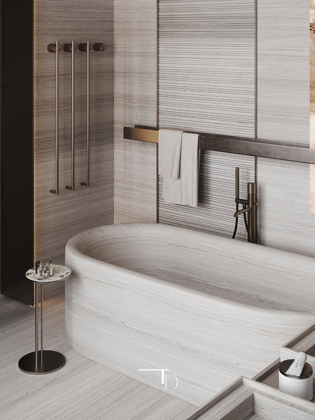 Luxurious modern bathroom interior design.