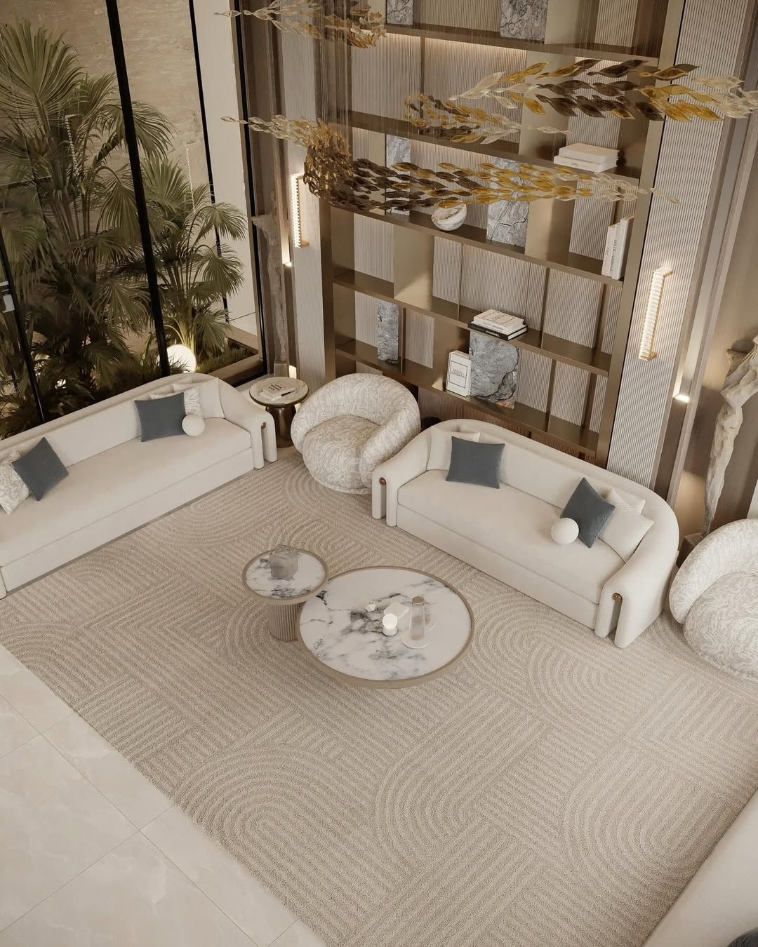 Ultra luxe living room & dining room design