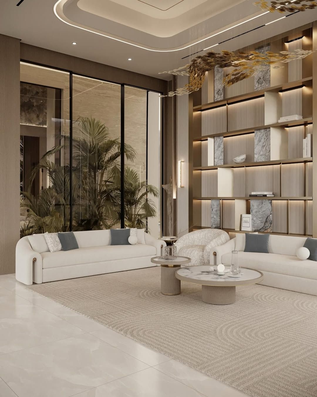 Ultra luxe living room & dining room design