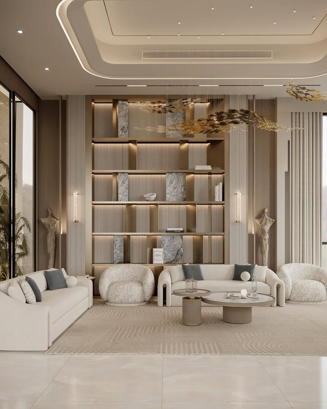 Ultra luxe living room & dining room design