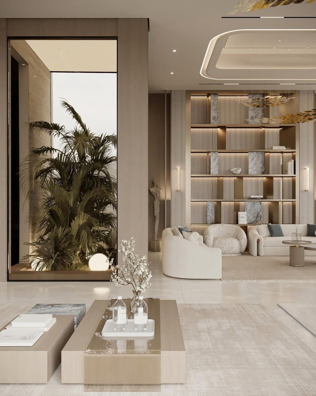 Ultra luxe living room & dining room design