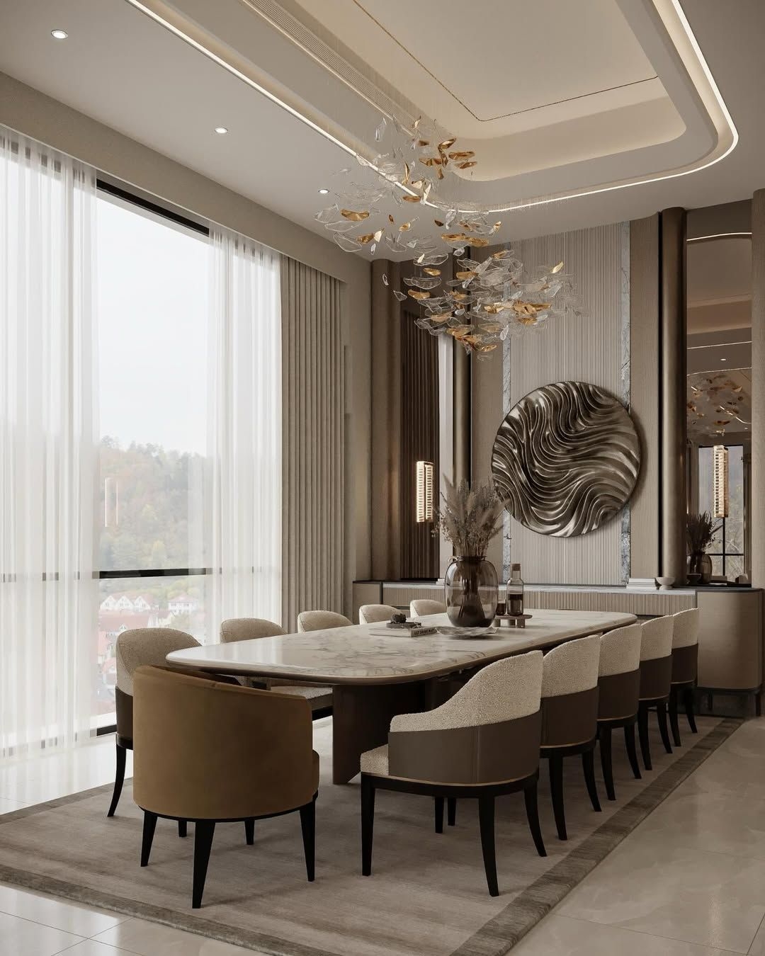 Ultra luxe living room & dining room design