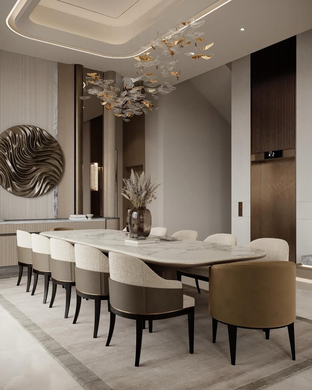 Ultra luxe living room & dining room design