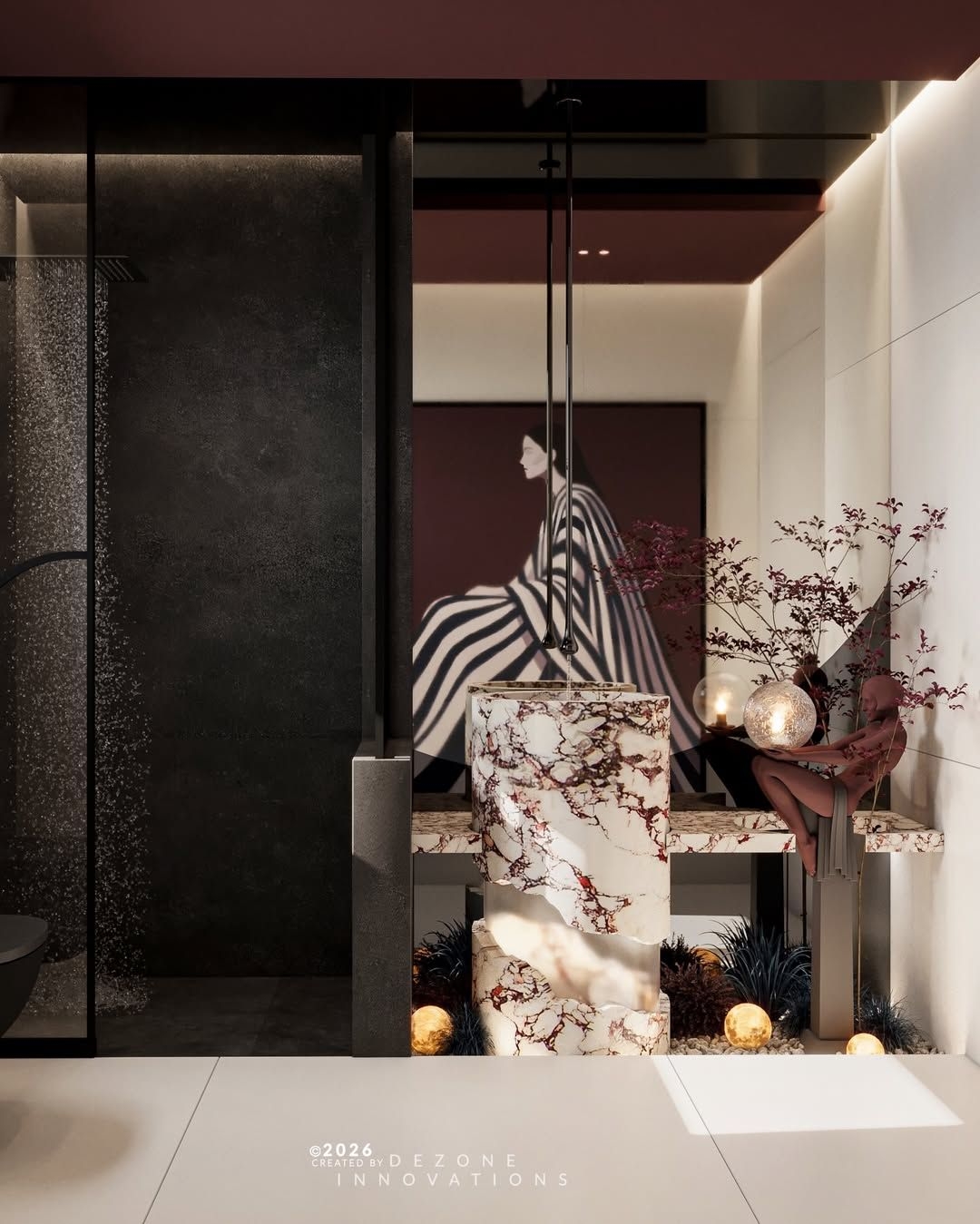 Luxurious & stylish bathroom interior