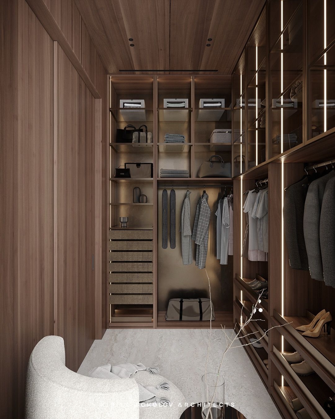 Luxurious walk in wardrobe design