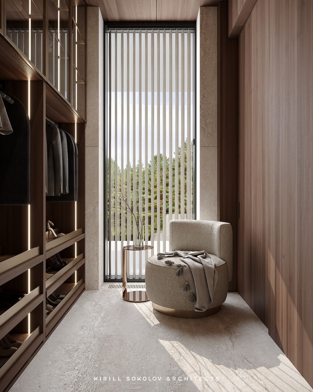 Luxurious walk in wardrobe design