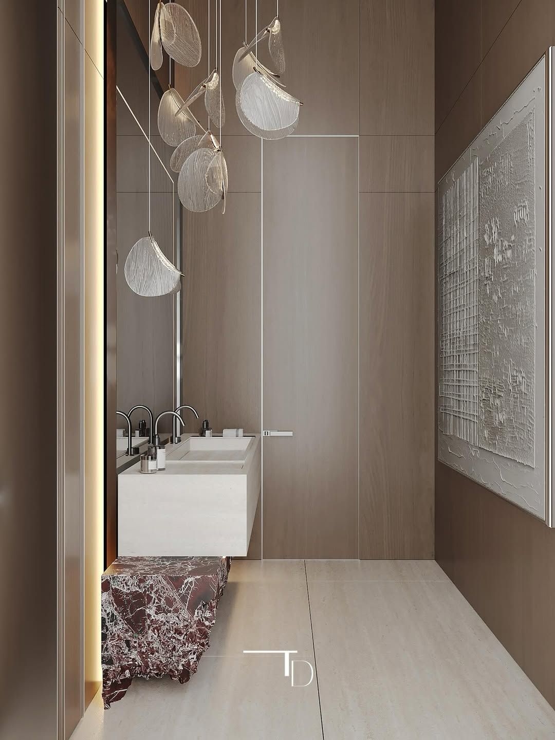 Stylish double vanity sink design