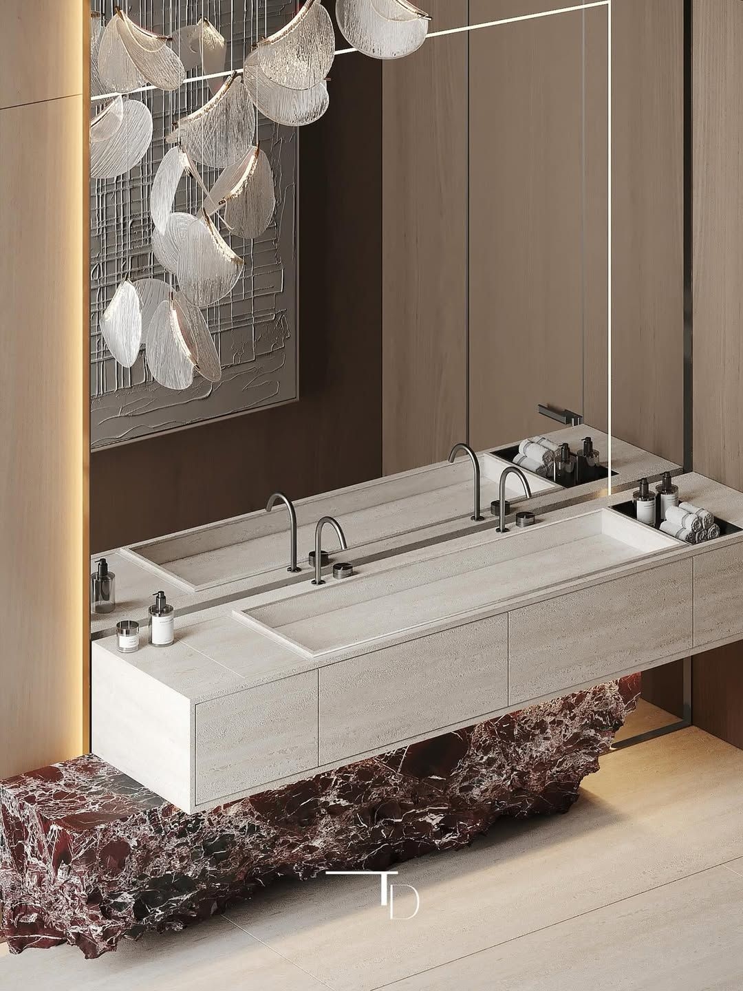 Stylish double vanity sink design