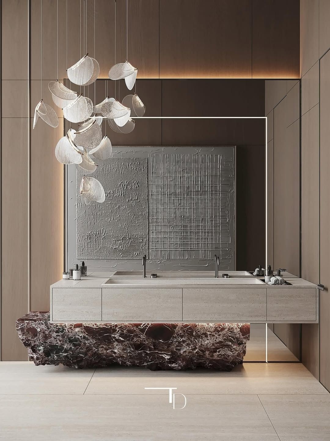 Stylish double vanity sink design