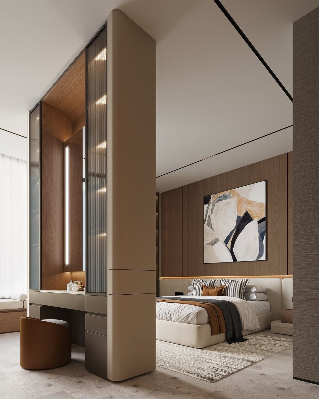 Modern and sophisticated bedroom interior