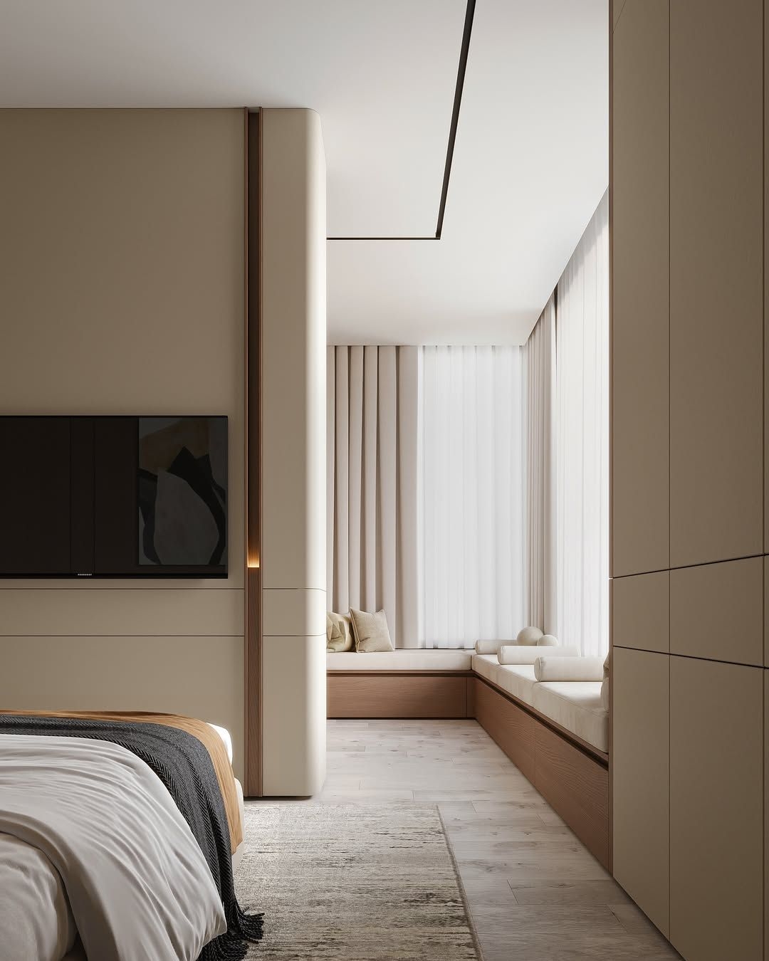 Modern and sophisticated bedroom interior