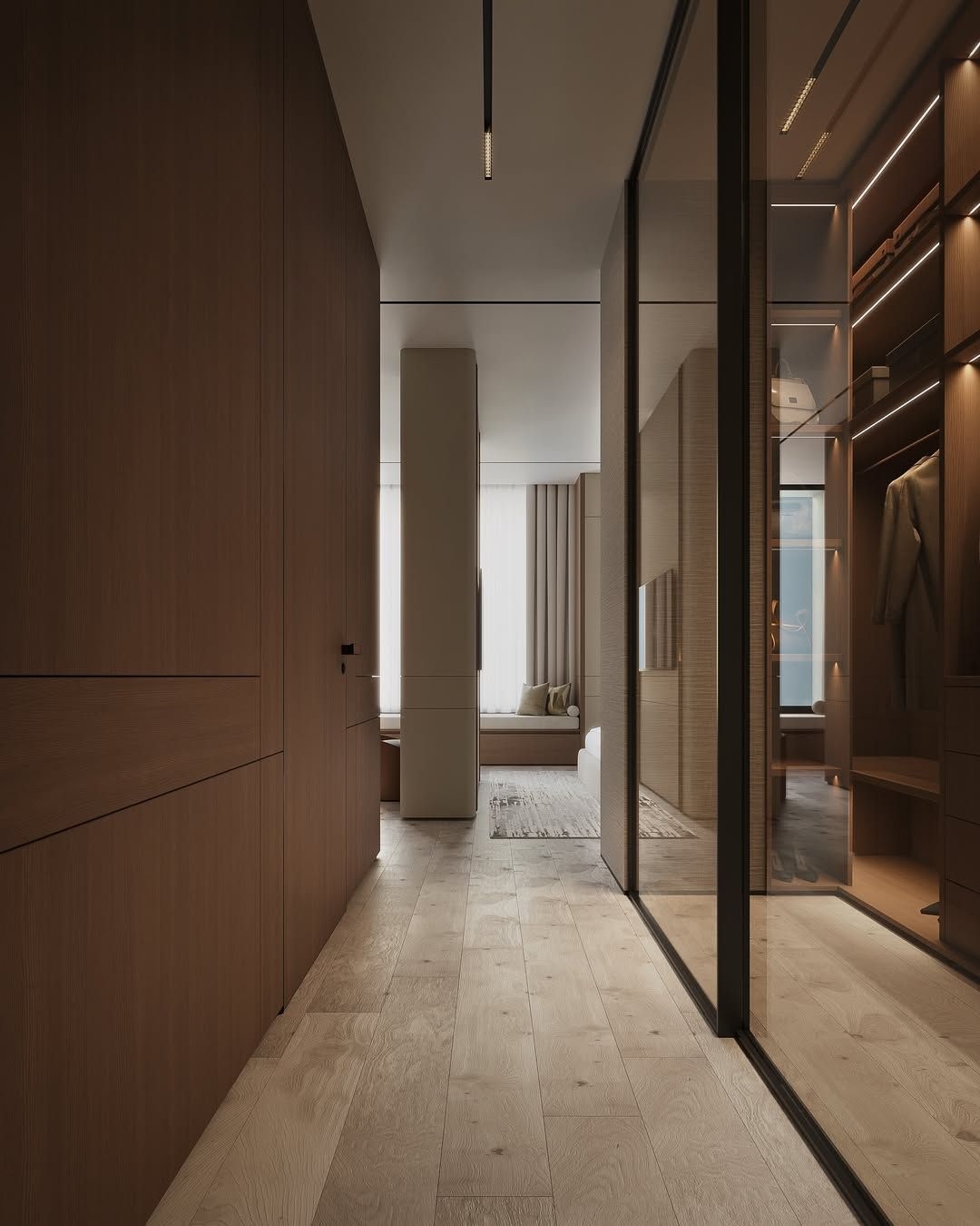 Stylish-sliding-door-that-leads-to-walk-in-wardrobe
