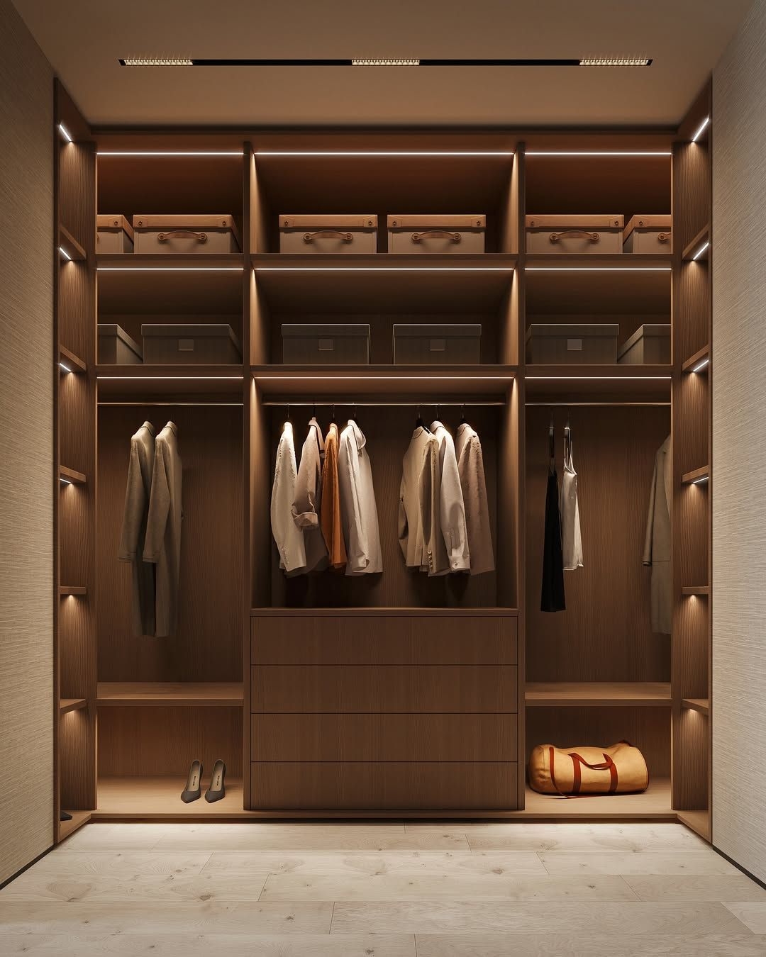 Stylish sliding door that leads to walk in wardrobe