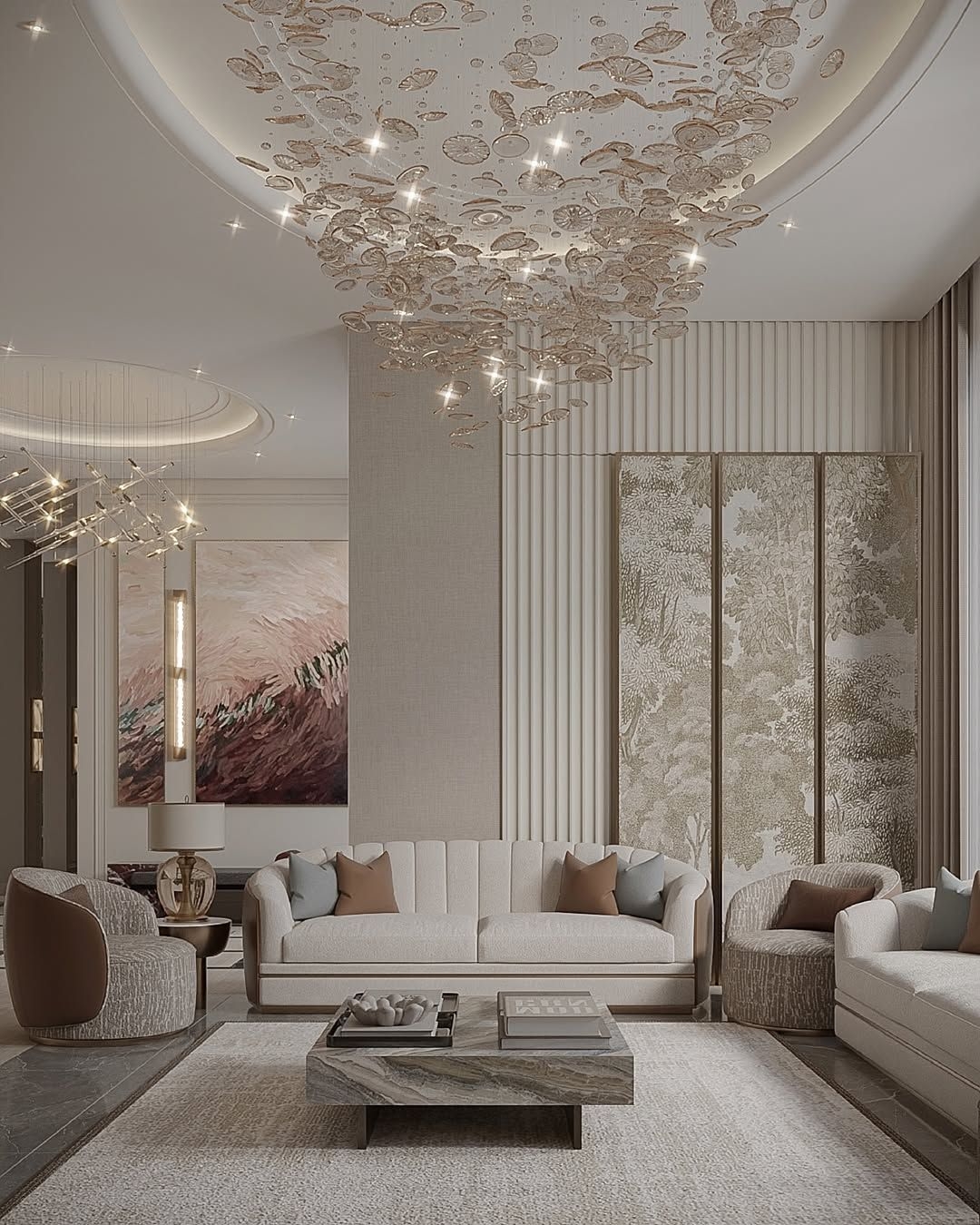 Luxurious living room interior design