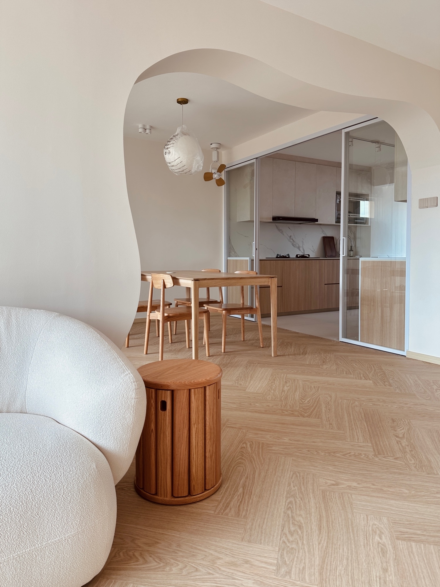 Customer home photo 2: A peek into our living corner, framed with gentle curves