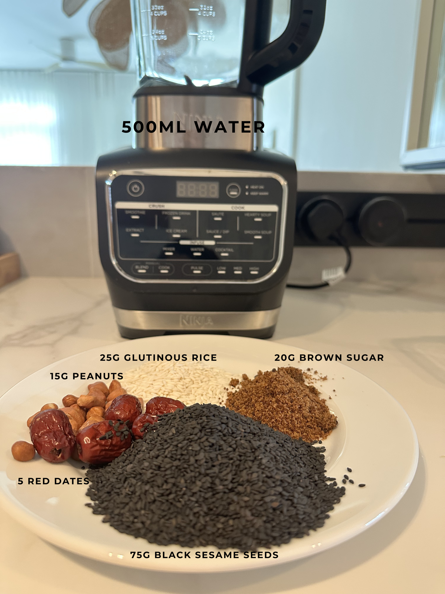 Black Sesame Paste with Ninja foodi blender