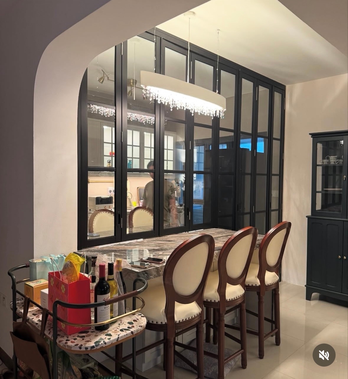 Our-kitchen/dining-area-with-glass-doors-for-an-open/-closed-concept!