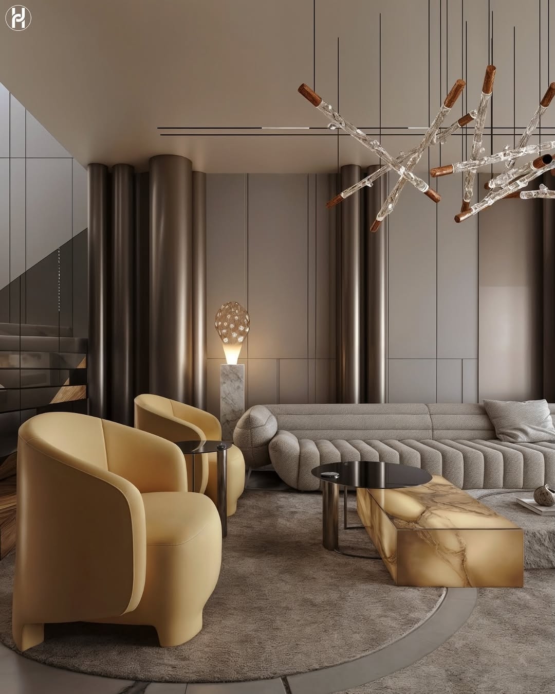 Modern & luxurious living room interior