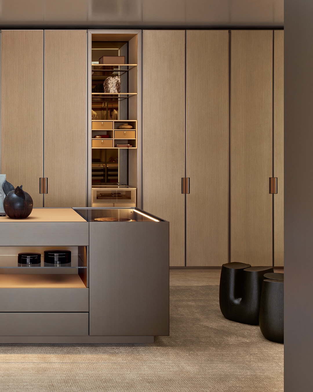 Stylish walk in wardrobe design