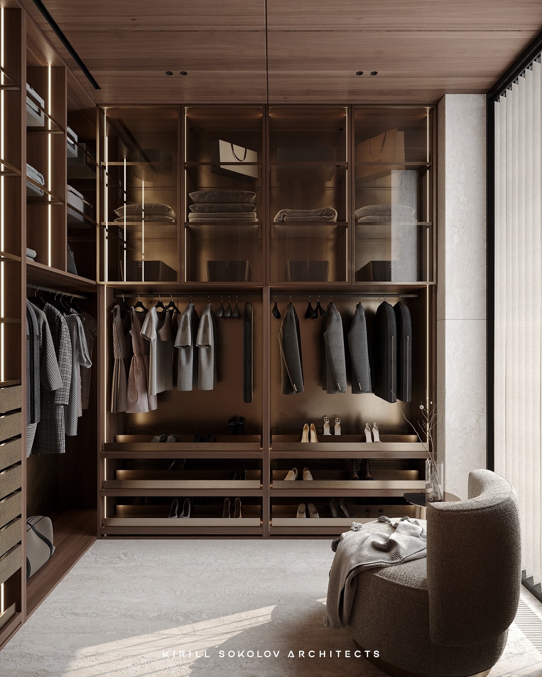 Luxurious walk in wardrobe design