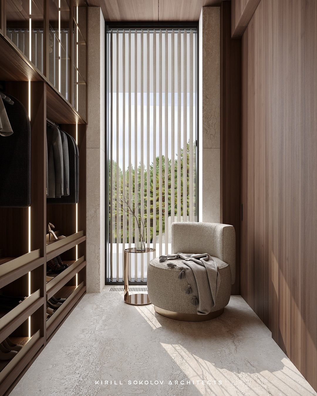 Luxurious walk in wardrobe design