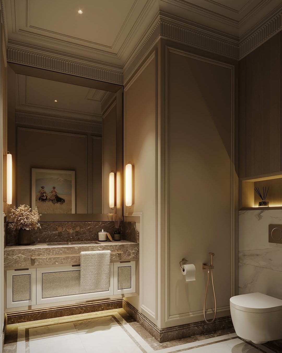 Luxurious & cozy bathroom design