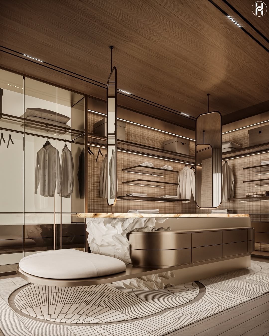 Luxurious bedroom and walk in wardrobe