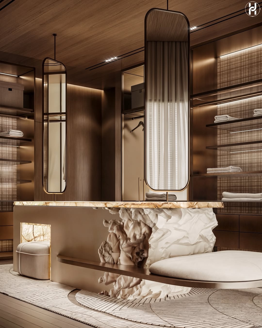 Luxurious bedroom and walk in wardrobe
