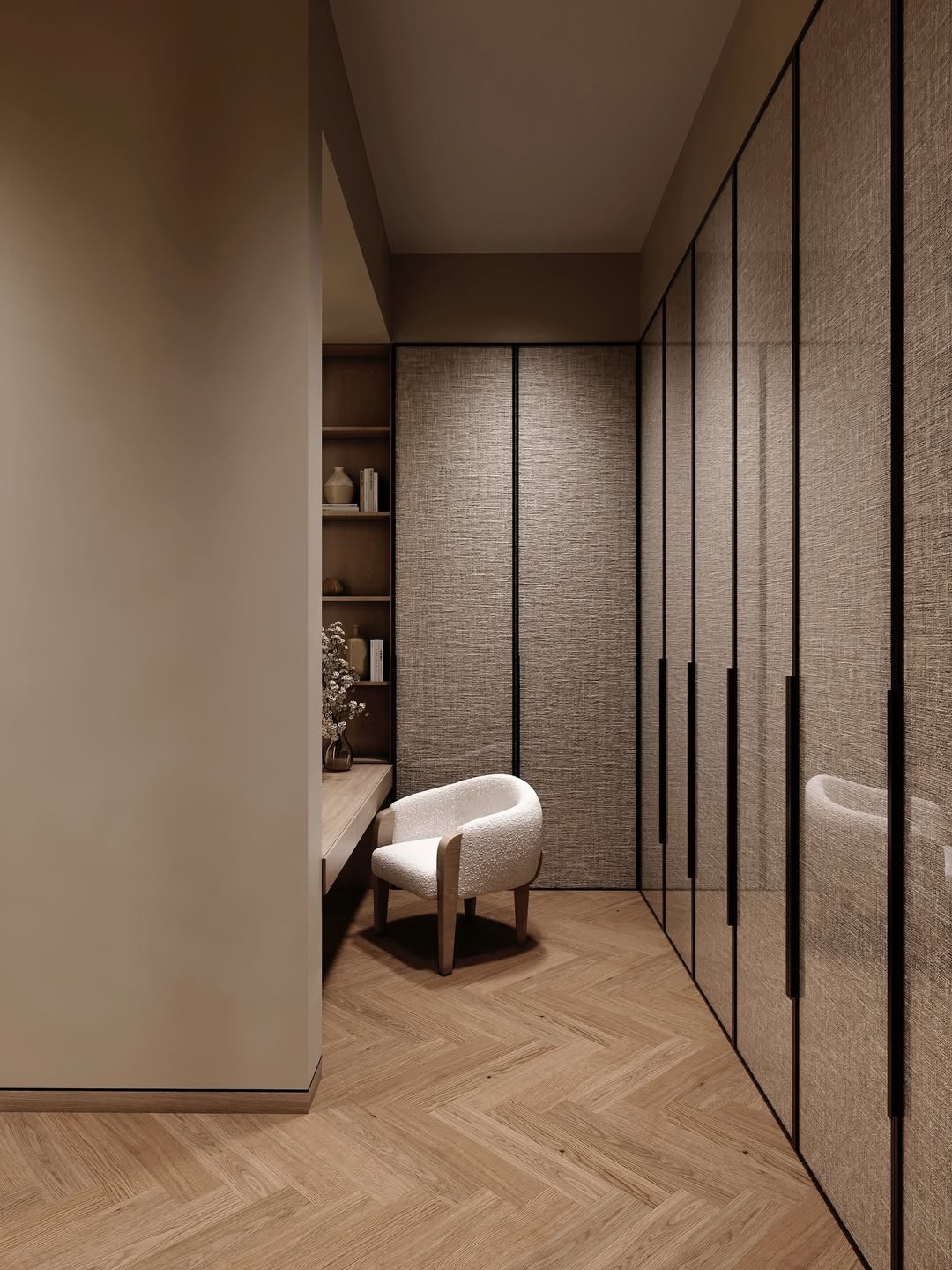 Stylish walk in wardrobe design