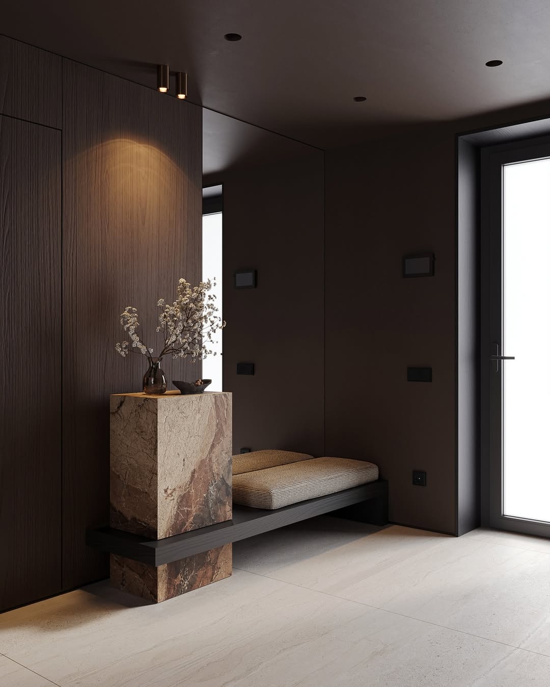 Stylish, sophisticated carpentry for entryway