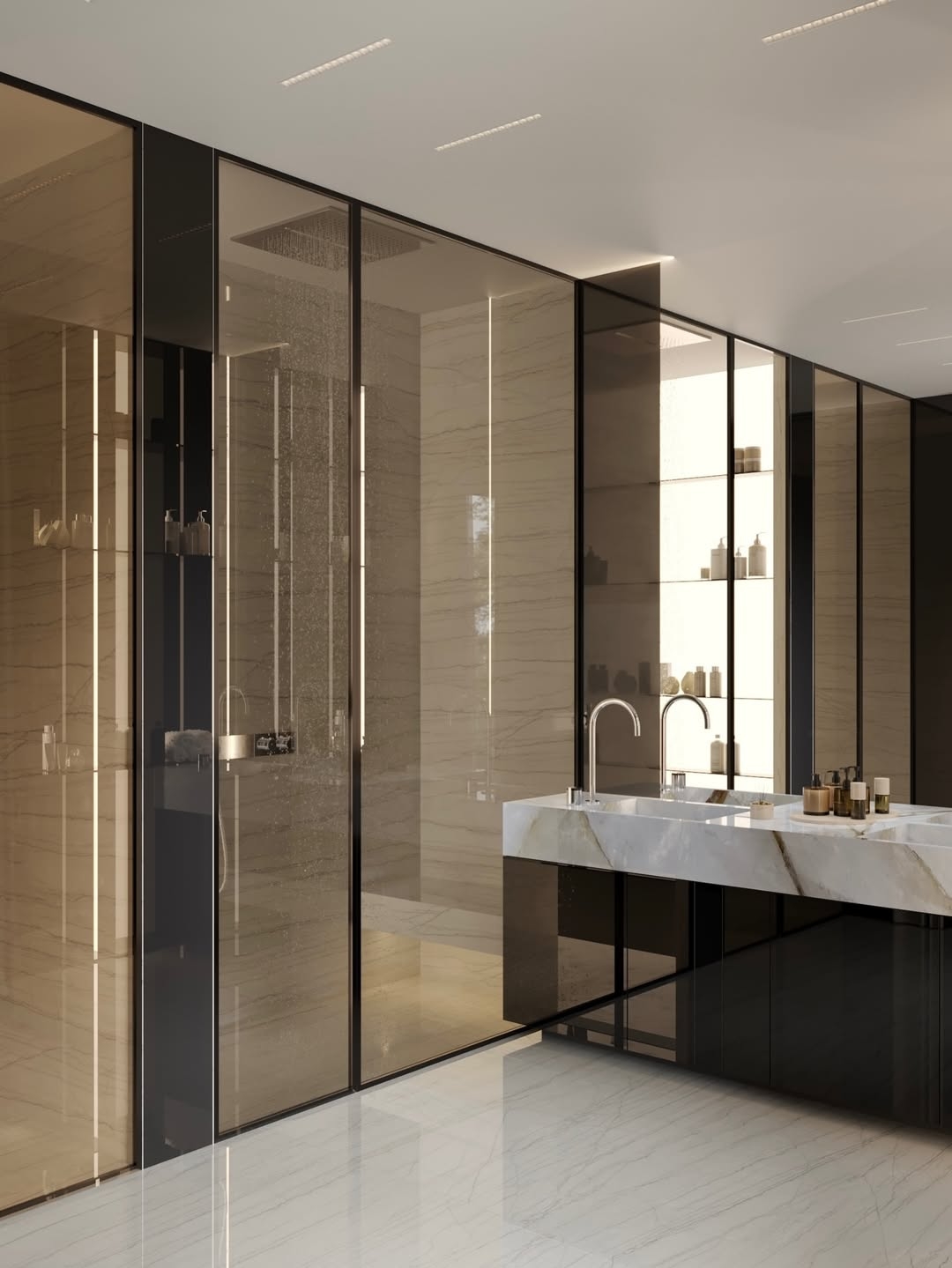 Luxurious and modern bathroom interior design