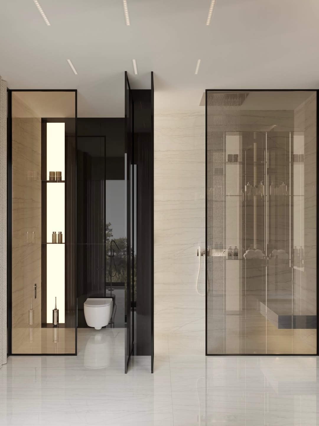 Luxurious and modern bathroom interior design