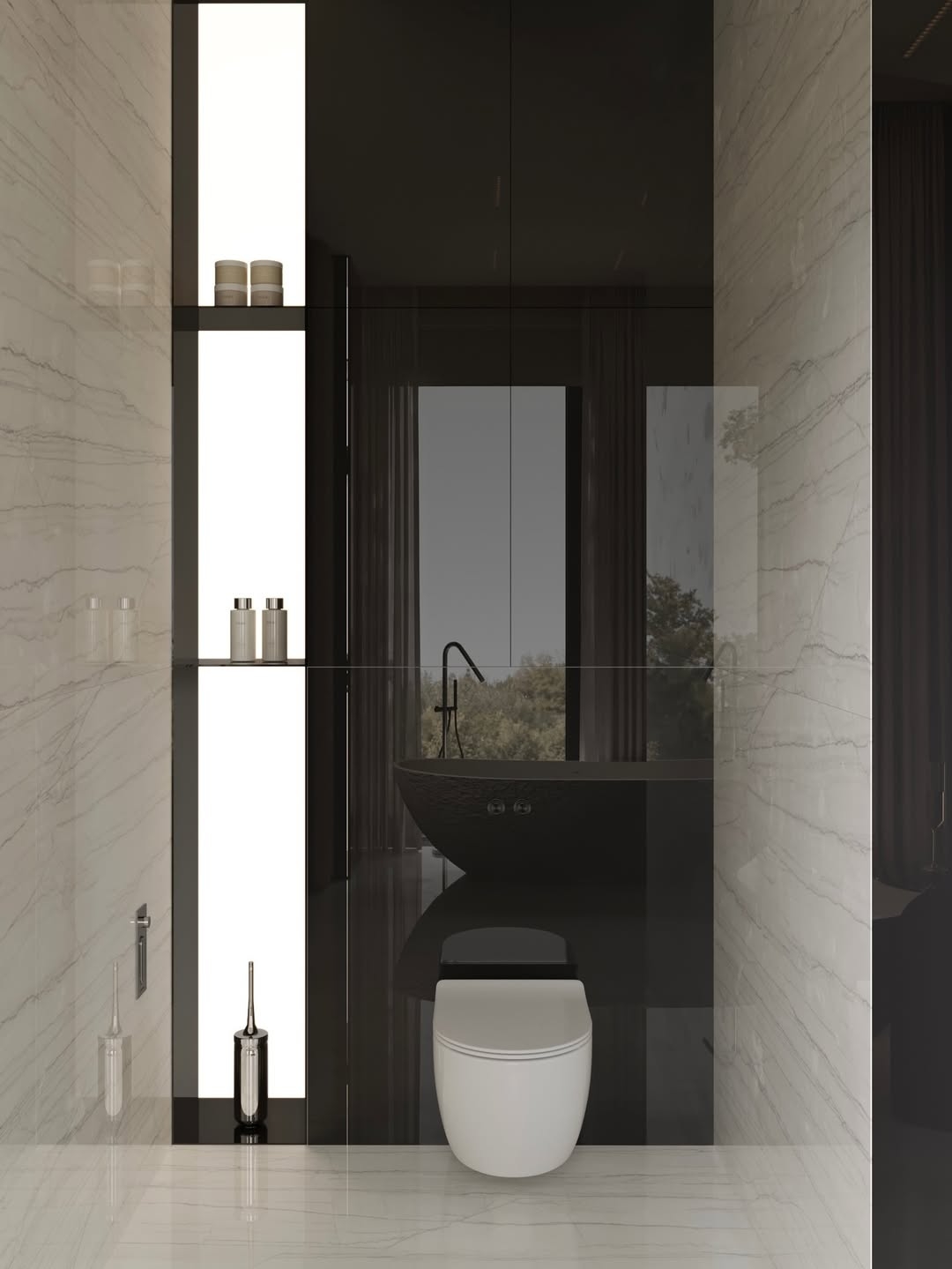Luxurious and modern bathroom interior design