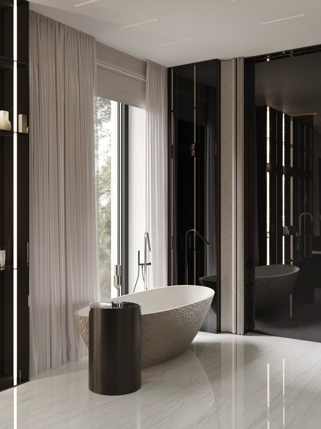 Luxurious and modern bathroom interior design