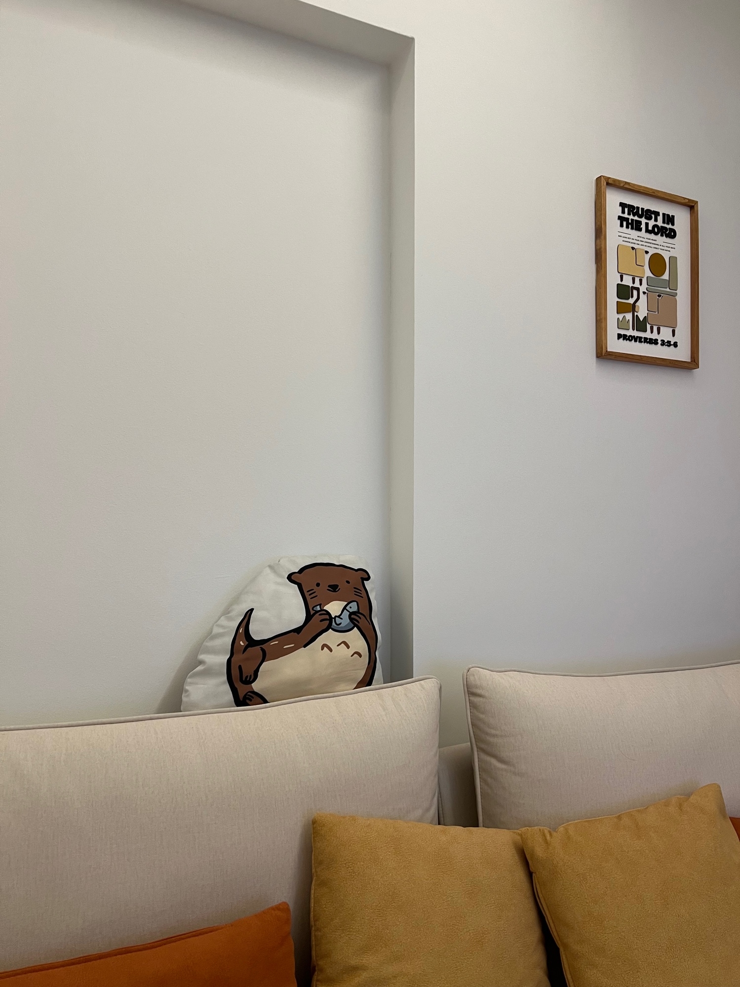 working our modular sofa around a recessed wall!!!!