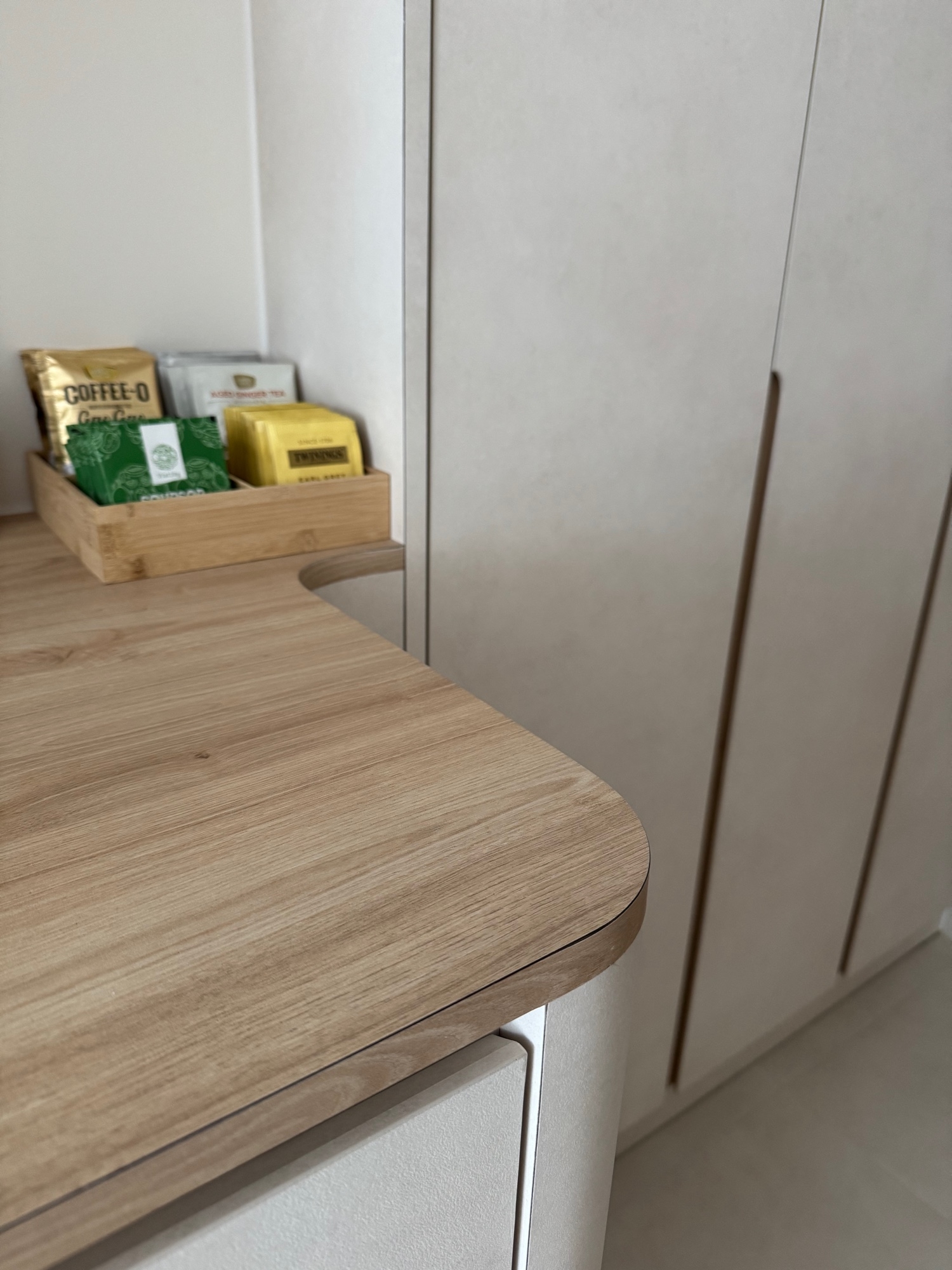Our integrated dry pantry area for matcha and coffee time.